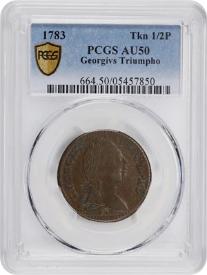 image for: 1783 Washington Georgivs Triumpho Token. Musante GW-54, Baker-7, W-10100. AU-50 (PCGS).