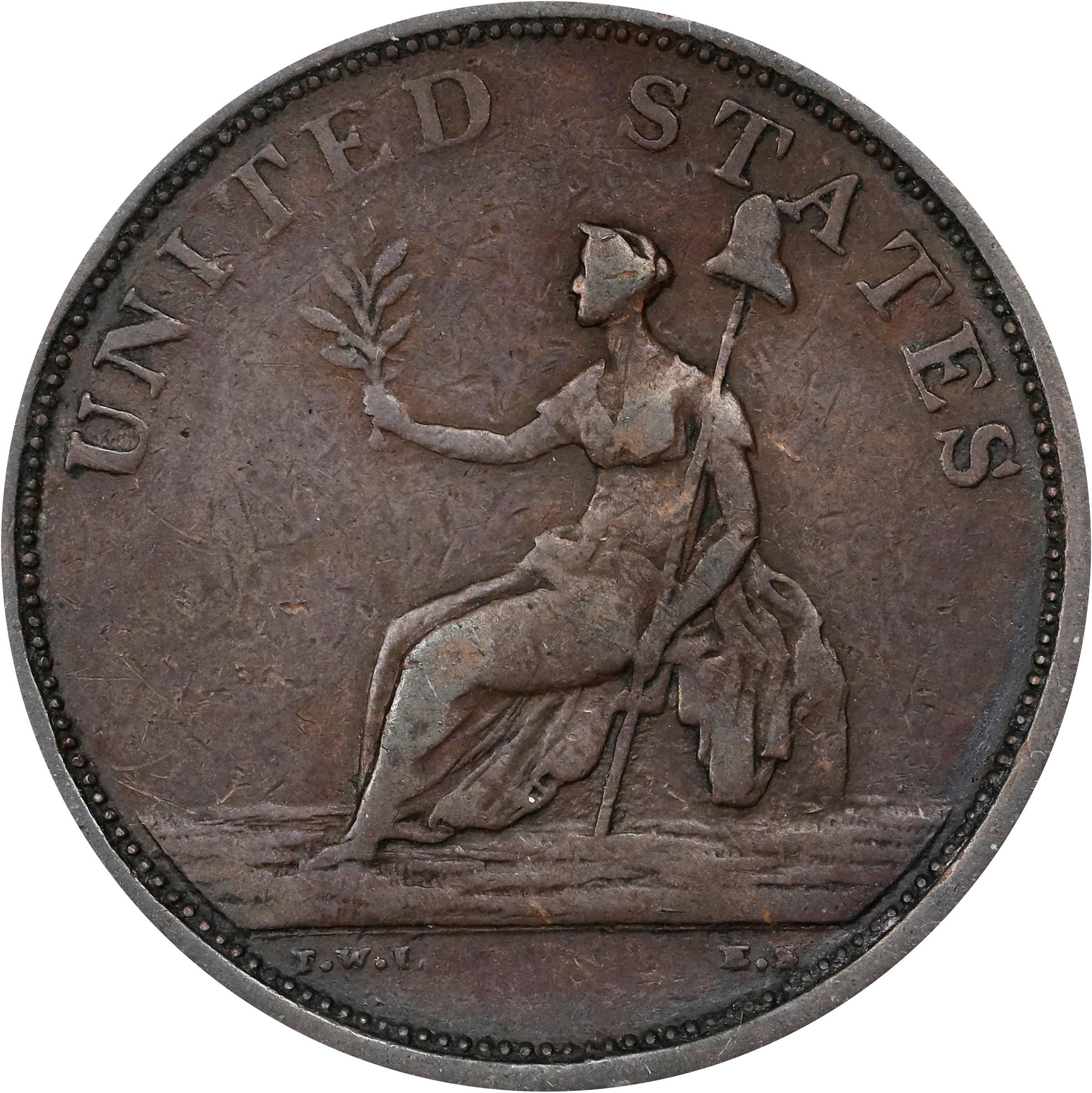 image for: "1783" (ca. 1820) Washington Military Bust Copper. Musante GW-109, Vlack 1-A, Baker-4B, W-10150. Small Military Bust. Engrailed Edge. Very Fine.