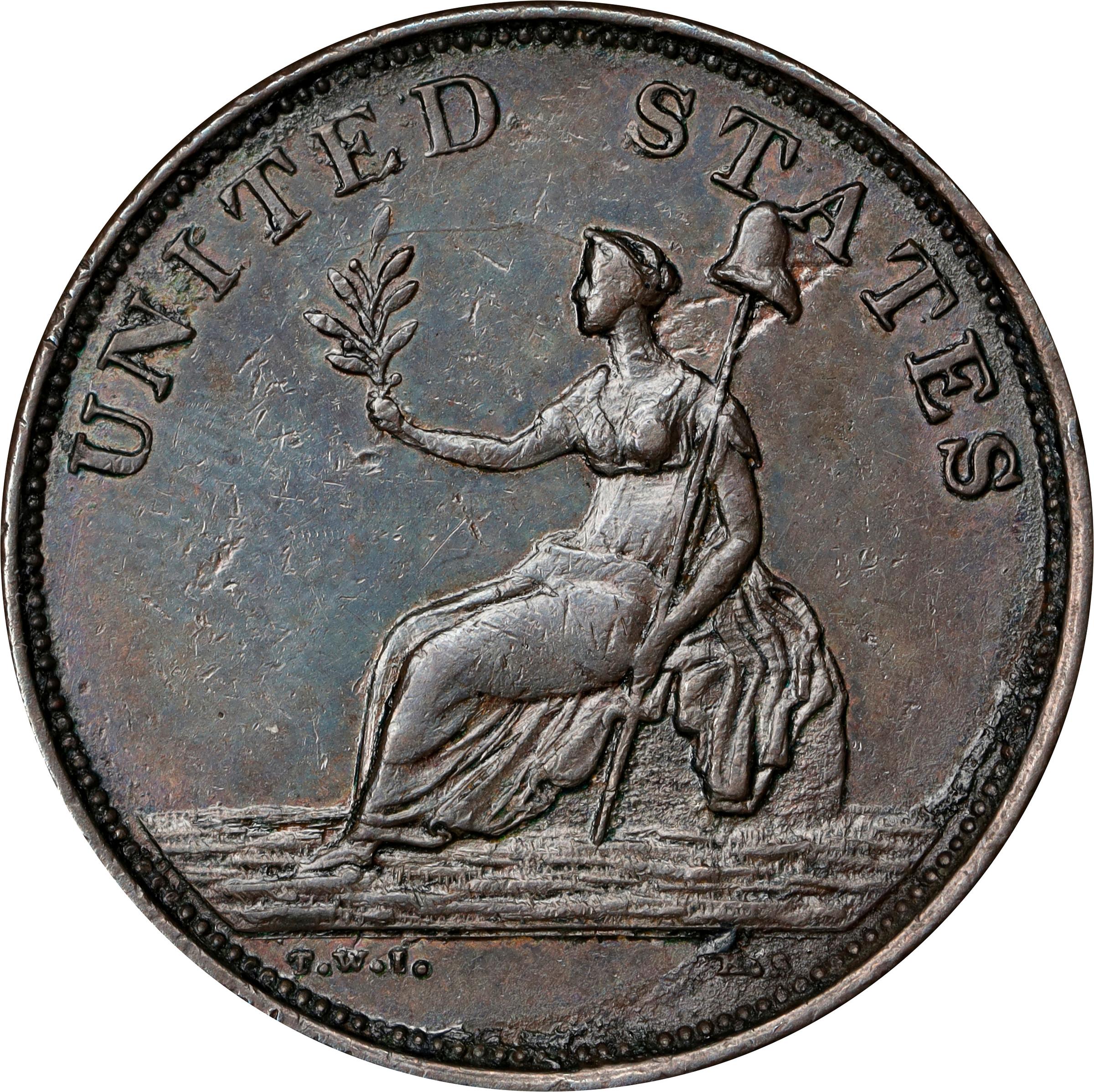 image for: "1783" (ca. 1820) Washington Military Bust Copper. Musante GW-109, Vlack 1-A, Baker-4A, W-10155. Small Military Bust. Plain Edge. AU Details--Cleaned (PCGS).