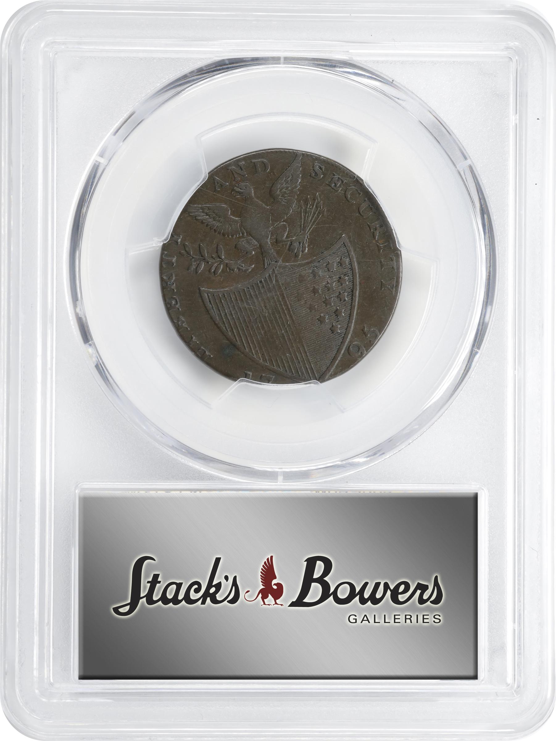 image for: 1795 Washington Liberty and Security Halfpenny. Musante GW-48, Baker-31C, W-11000. Plain Edge. VF Details--Damage (PCGS).