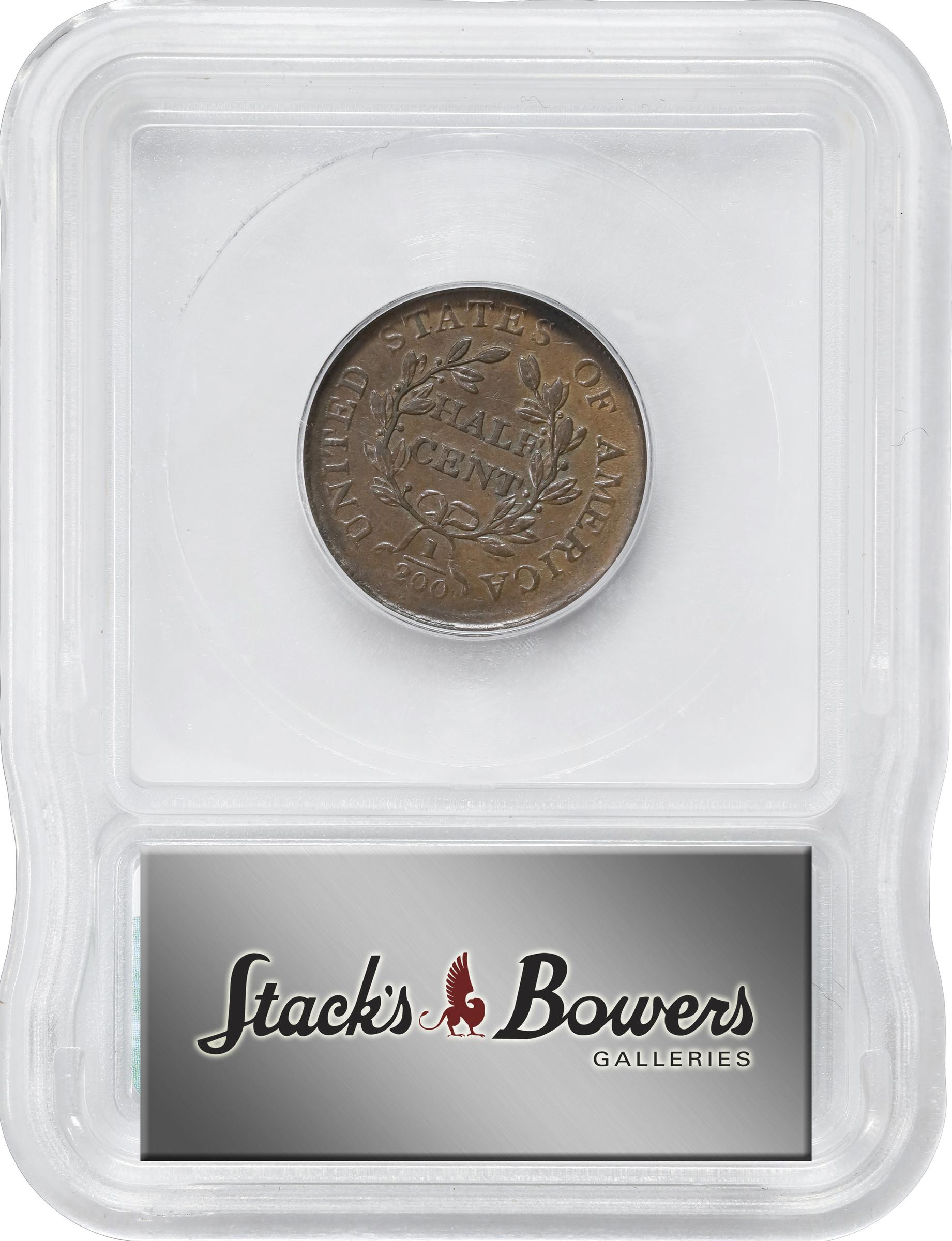 1806 1/2c Small 6, No Stems, C-1 MS BN AU53 BN thumbnail 4