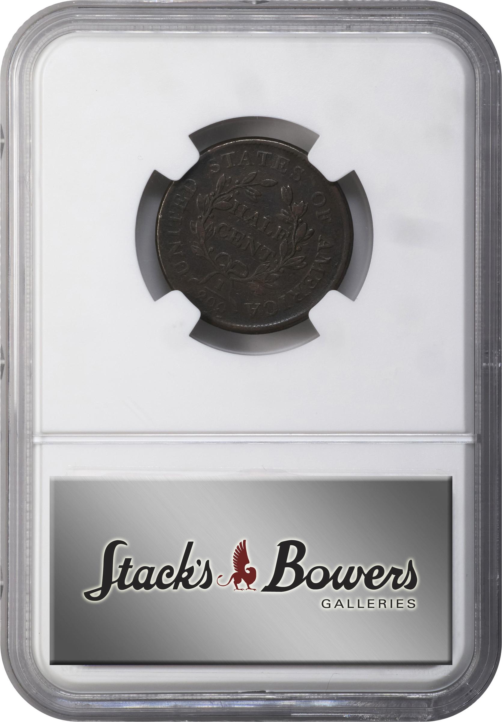 1806 1/2c Small 6, No Stems MS BN VF35 BN thumbnail 4