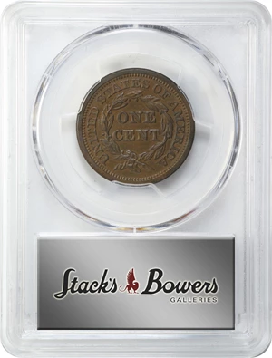 image for: 1845 Braided Hair Cent. N-2. Rarity-1. MS-63 BN (PCGS).