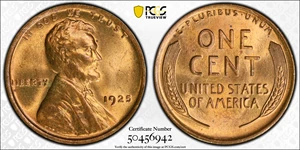 image for: 1925 Lincoln Cent. MS-64 RB (PCGS).