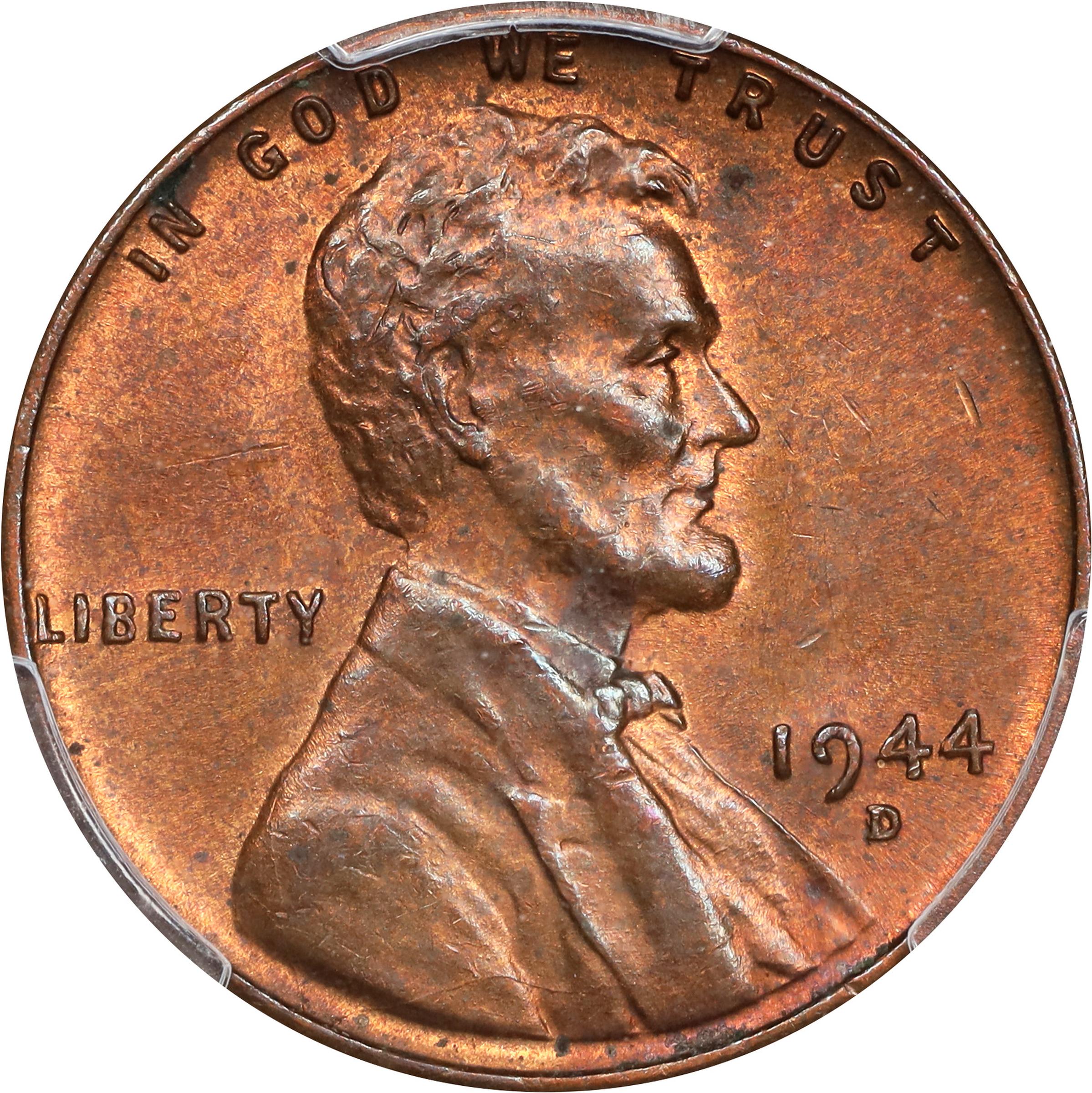 image for: 1944-D/S Lincoln Cent. FS-512. MS-63 RB (PCGS).