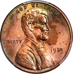 image for: 1983 Lincoln Cent. FS-801. Doubled Die Reverse. Unc Details--Questionable Color (PCGS).