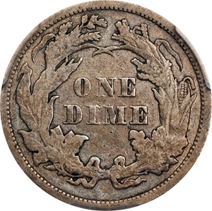 image for: 1863 Liberty Seated Dime. VF Details--Cleaned (PCGS).