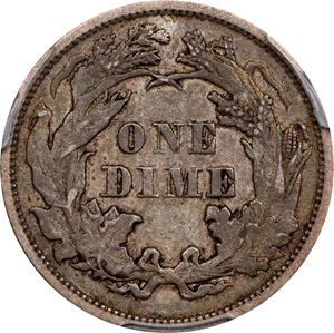 image for: 1869 Liberty Seated Dime. EF-45 (PCGS).