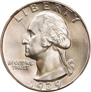 image for: 1939-S Washington Quarter. FS-101. Doubled Die Obverse. MS-67+ (NGC).