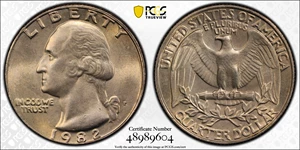 image for: 1982-P Washington Quarter. MS-67+ (PCGS).