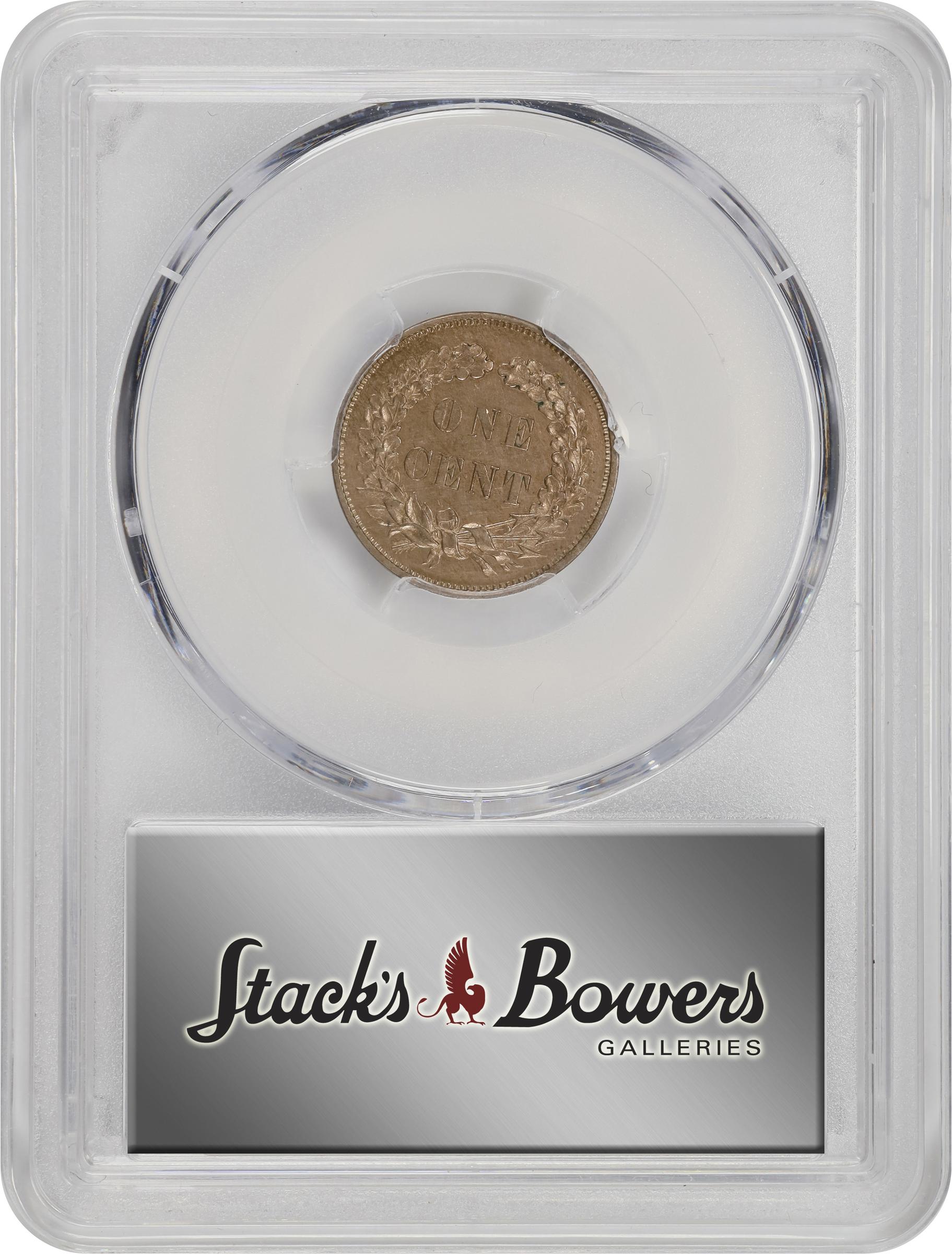 image for: 1858 Pattern Indian Cent. Judd-211, Pollock-262, Snow-PT26a, Snow Die Pair I. Rarity-4. Copper-Nickel. Plain Edge. Unc Details--Cleaned (PCGS).