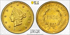 image for: 1852-DN Round 50 Cents. BG-407. Rarity-4. Liberty Head. Unc Details--Scratch (PCGS).