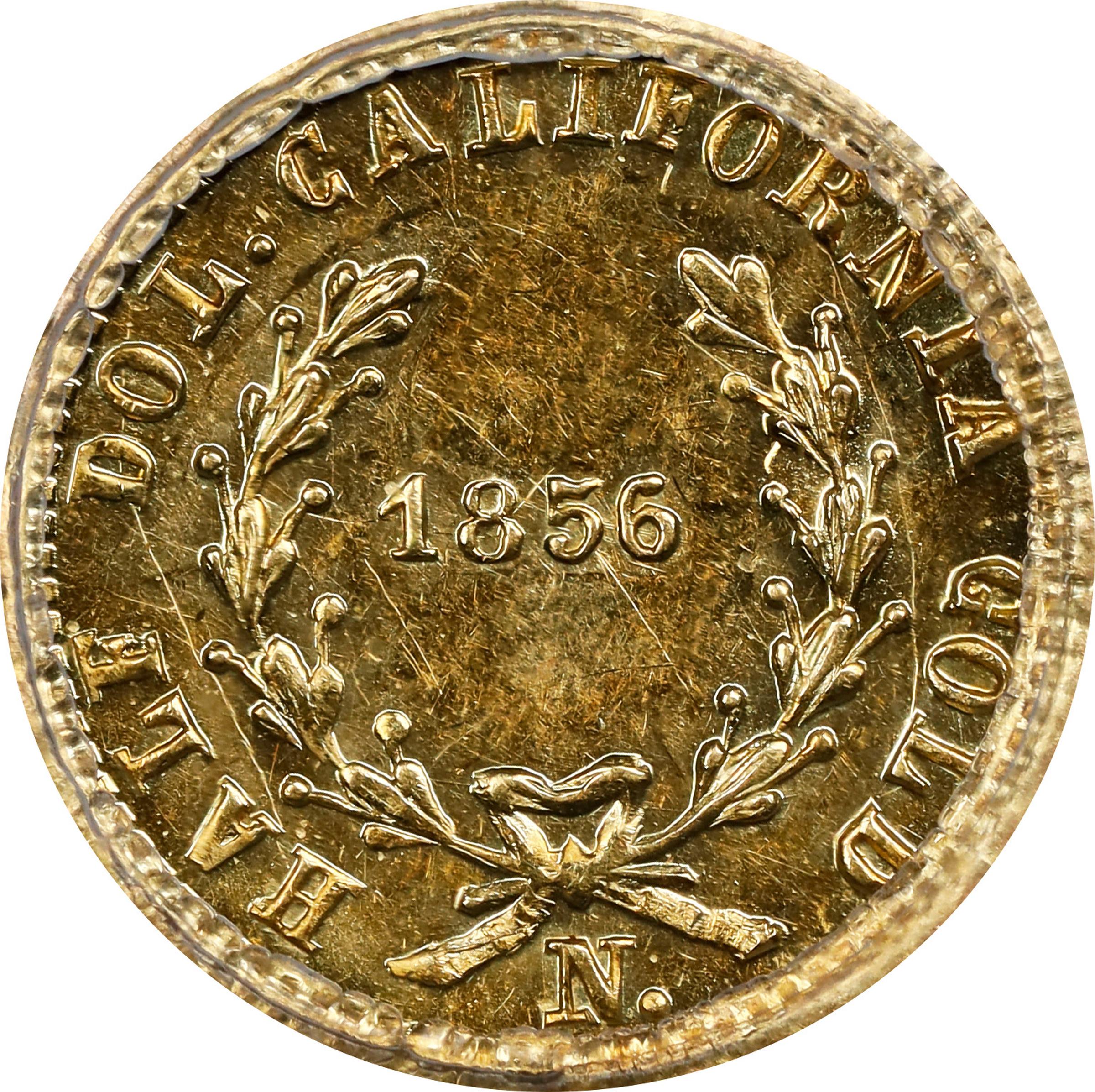 image for: 1856-N Round 50 Cents. BG-434. Rarity-4-. Liberty Head. Unc Details--Scratch (PCGS).