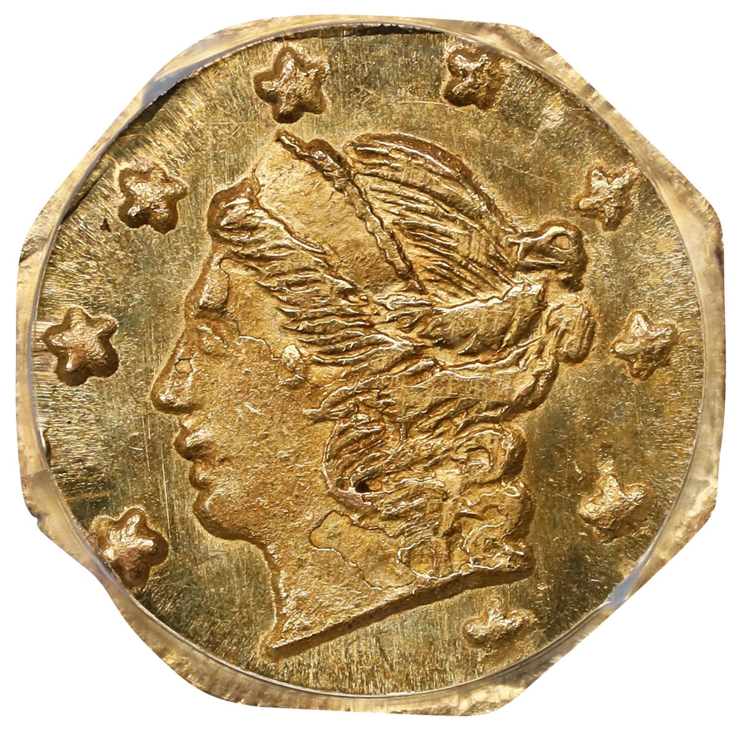 image for: 1866 Octagonal 25 Cents. BG-708. Rarity-4+. Liberty Head. MS-65 (PCGS).