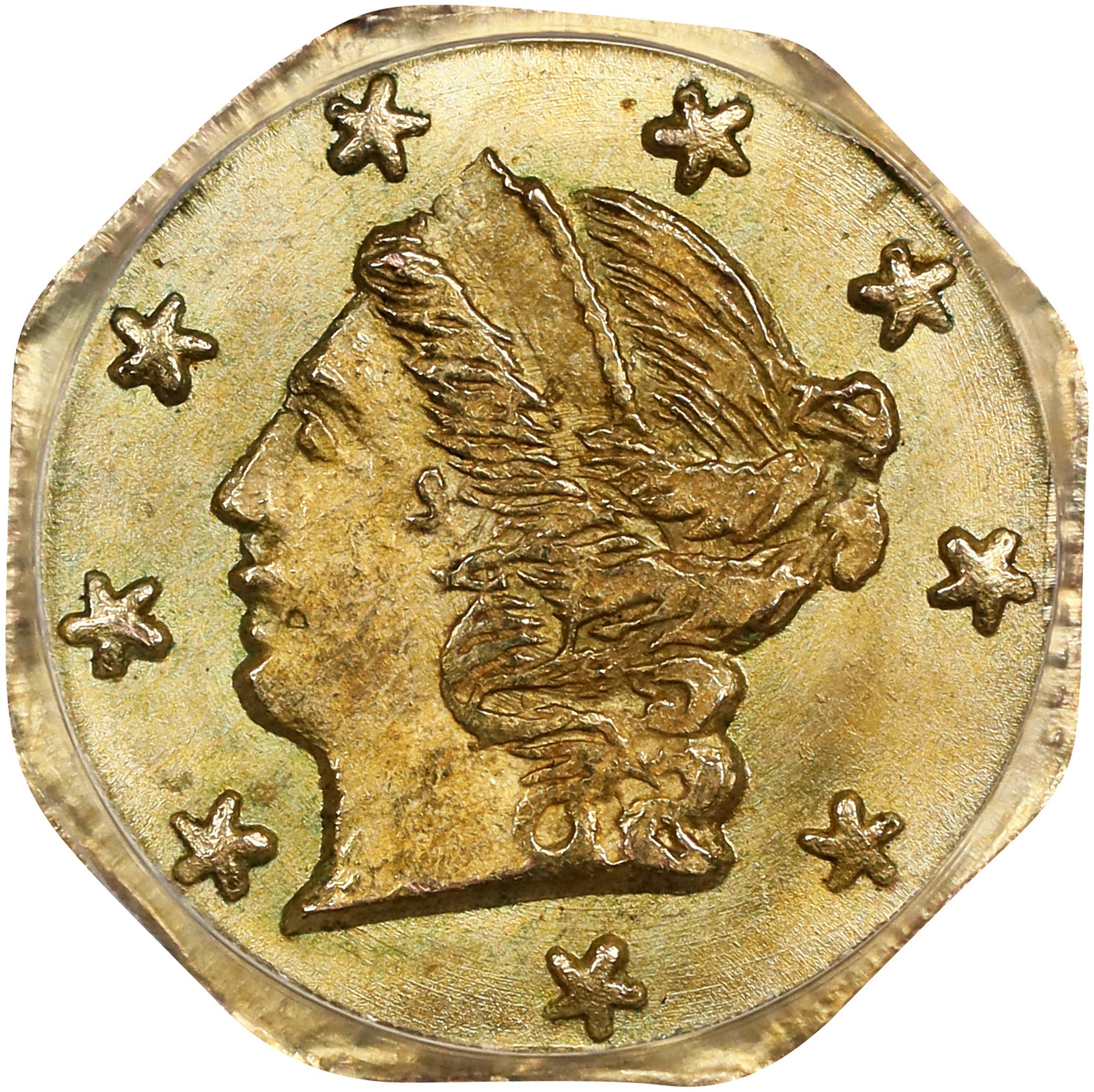 image for: 1869 Octagonal 25 Cents. BG-712. Rarity-4+. Liberty Head. MS-66 (PCGS).