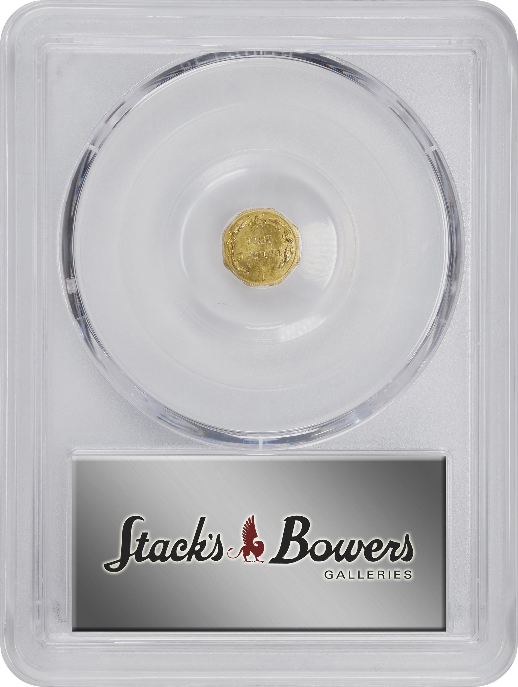 image for: 1871 Octagonal 25 Cents. BG-716. Rarity-6+. Liberty Head. MS-63 (PCGS).