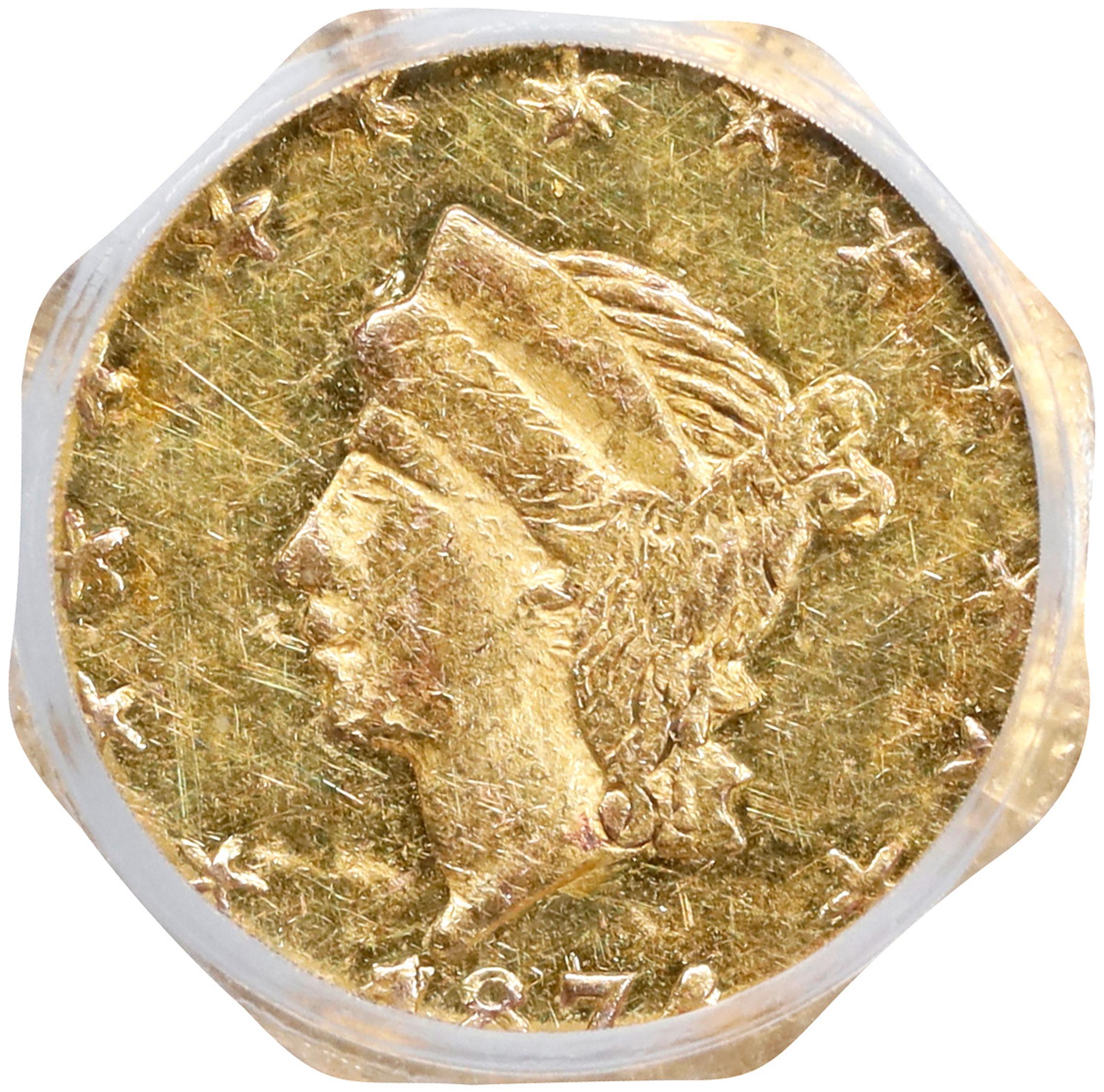 image for: 1874/1874 Octagonal 25 Cents. BG-776. Rarity-5-. Liberty Head. MS-61 (PCGS).