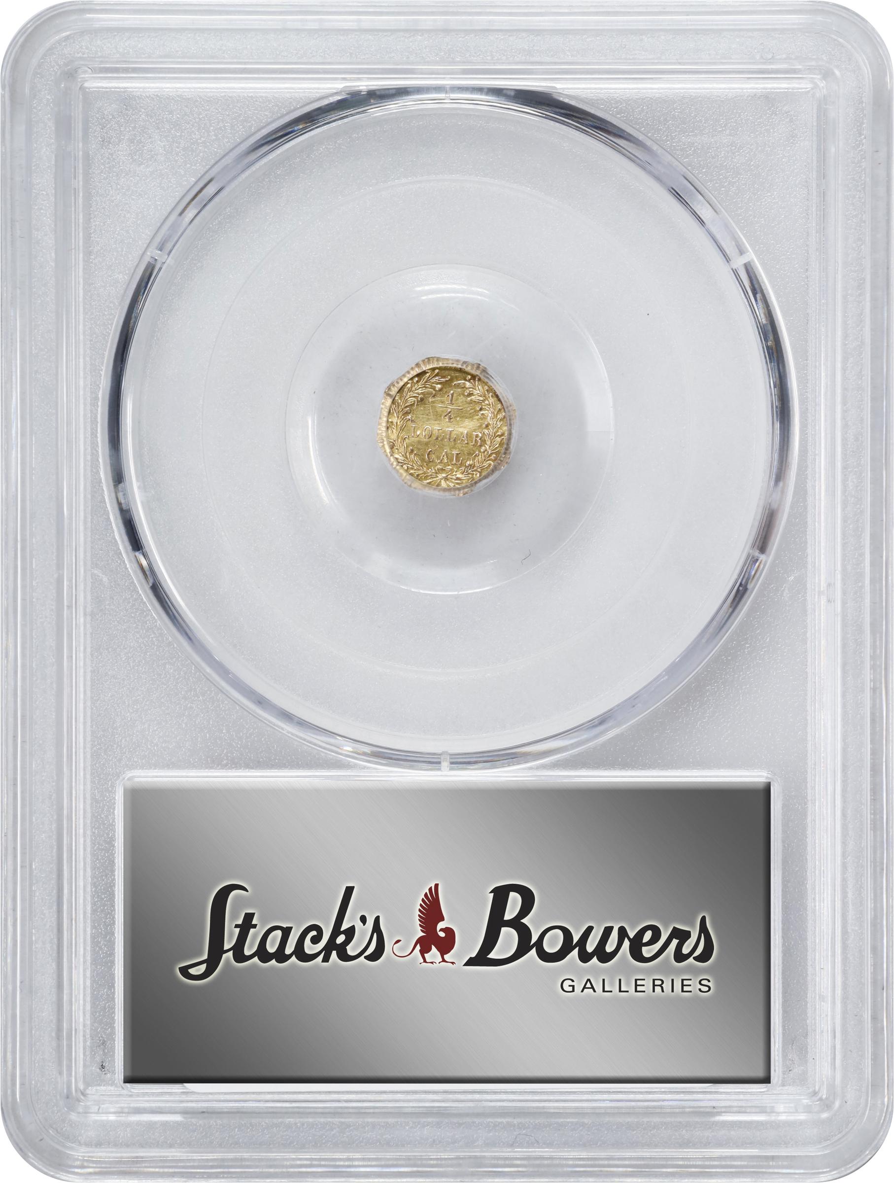 image for: 1873 Octagonal 25 Cents. BG-794. Rarity-5+. Indian Head. Unc Details--Bent (PCGS).