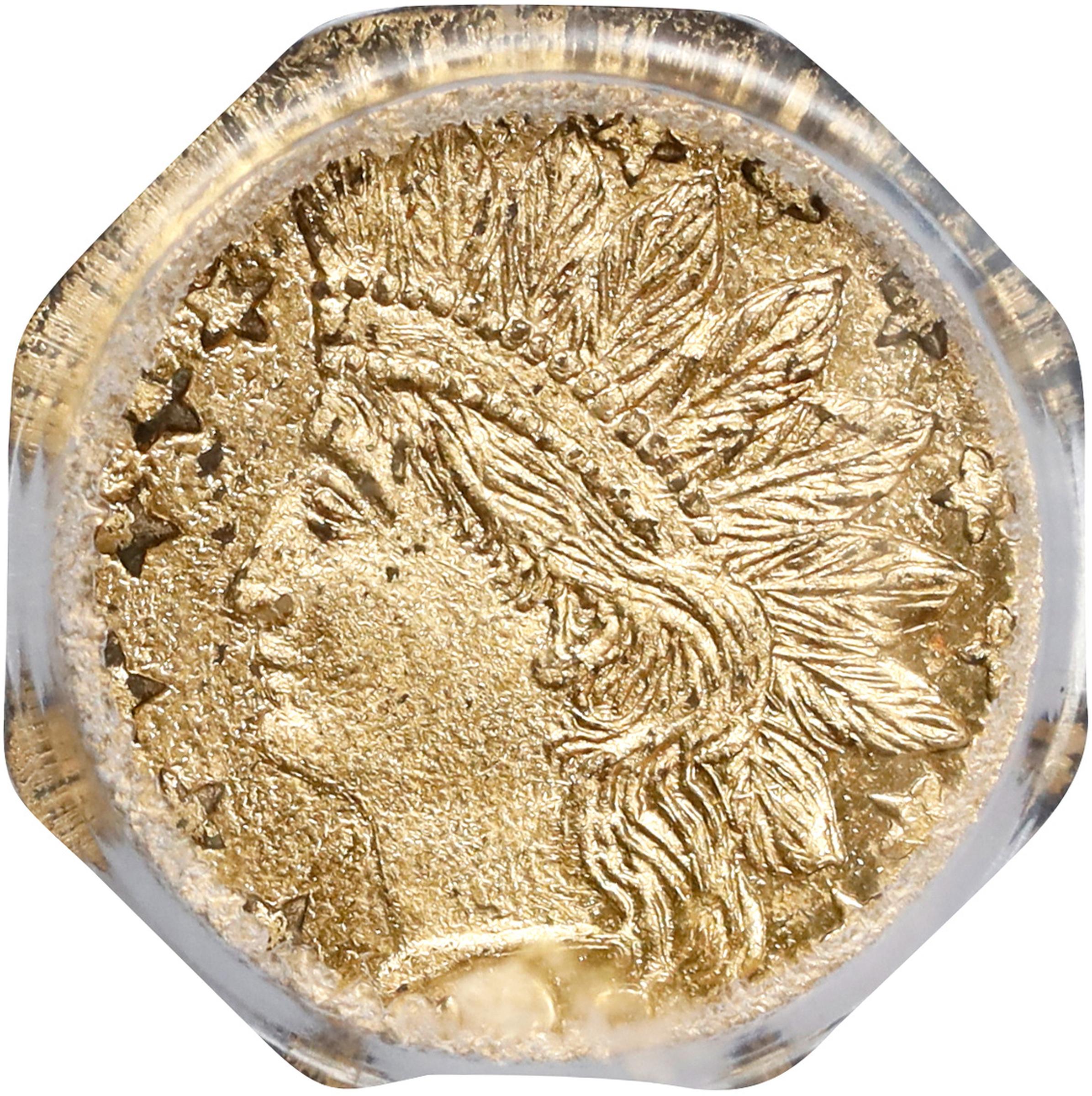 image for: 1881 Octagonal 25 Cents. BG-799O. Rarity-4-. Indian Head. Unc Details--Environmental Damage (PCGS).