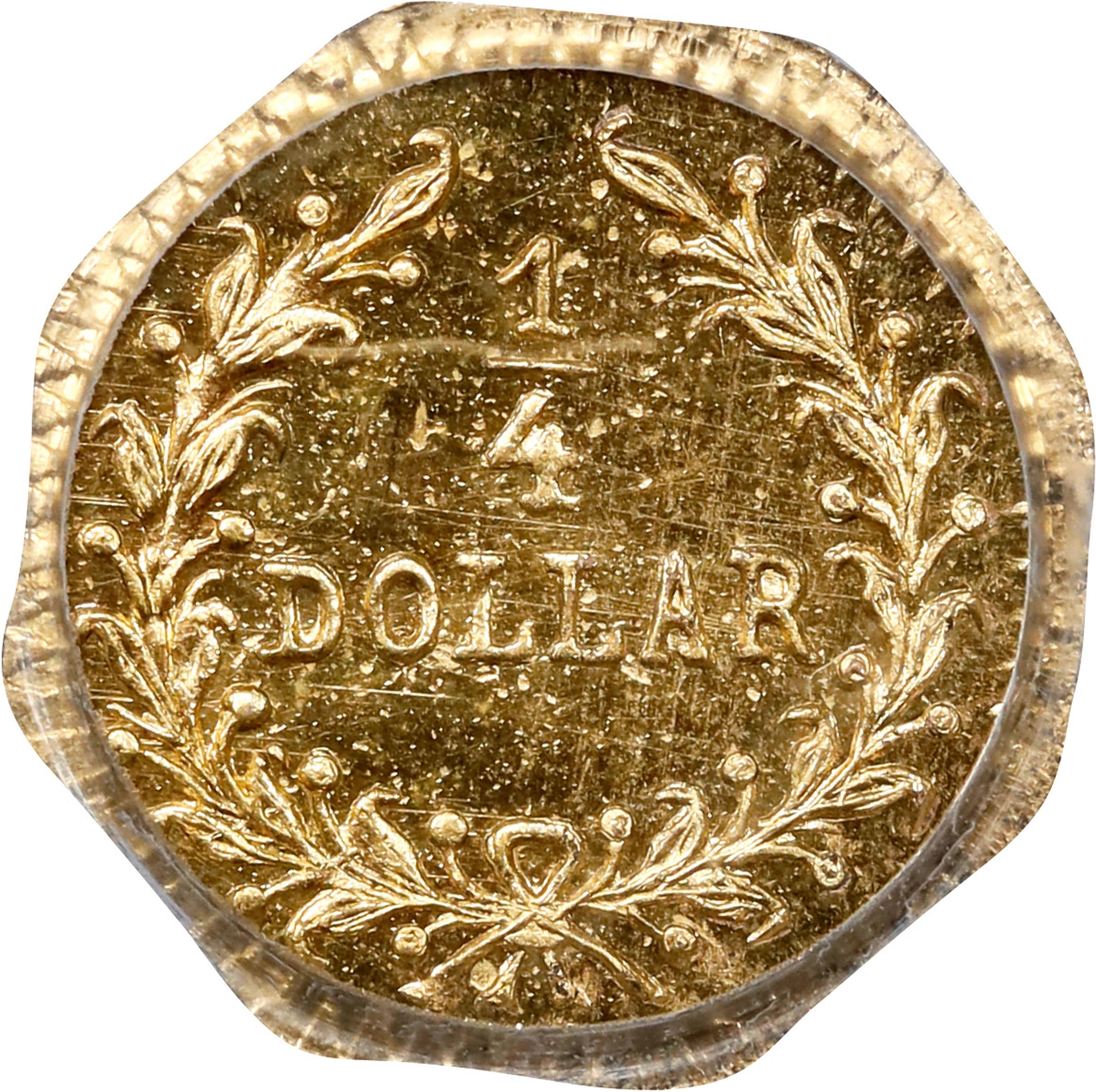 image for: 1881 Octagonal 25 Cents. BG-799O. Rarity-4-. Indian Head. Unc Details--Environmental Damage (PCGS).