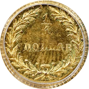 image for: 1852 Round 25 Cents. BG-891. Rarity-5-. Indian Head. MS-63 (PCGS).