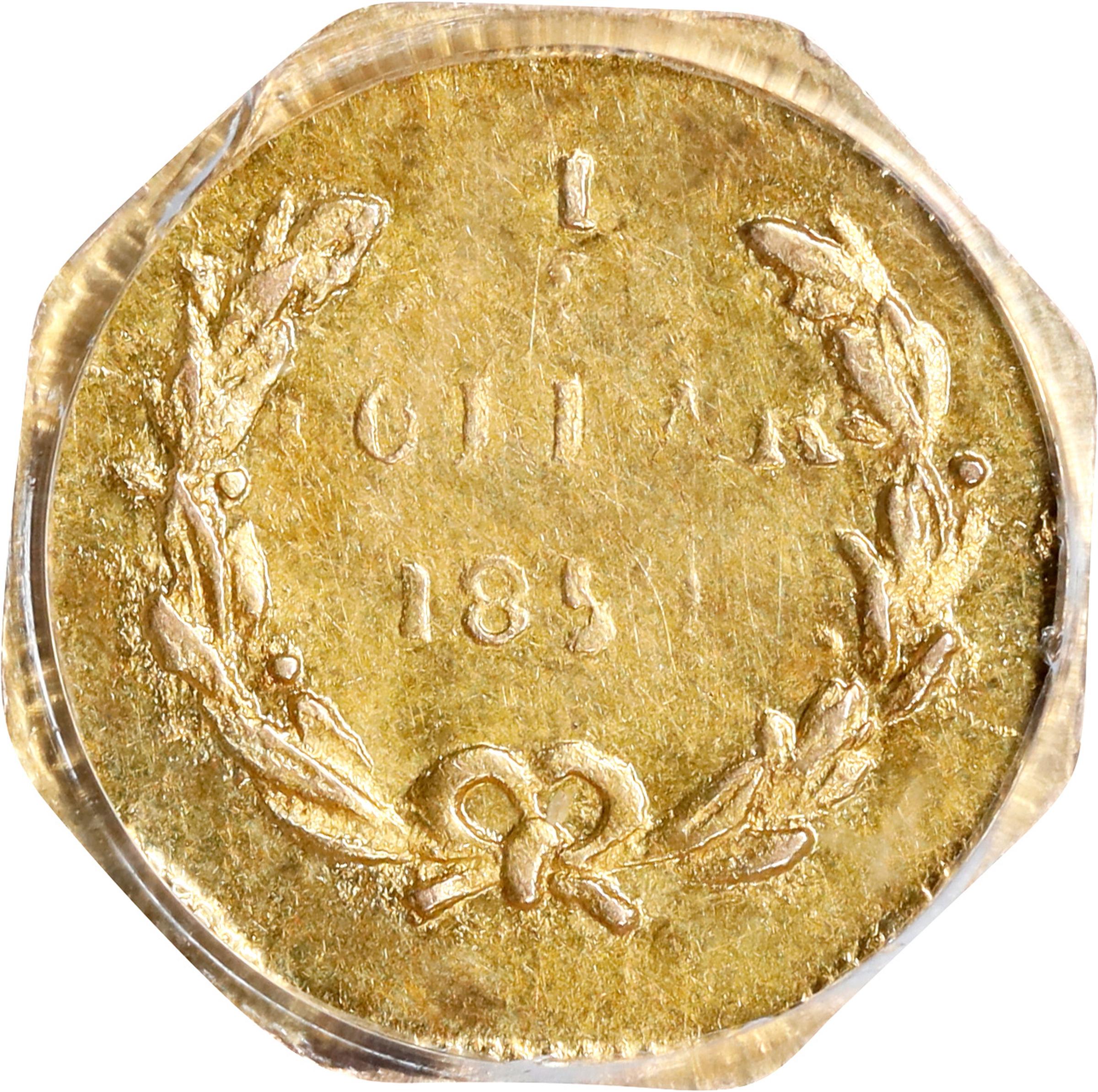 image for: 1859 Octagonal 50 Cents. BG-902. Rarity-4. Liberty Head. AU-55 (PCGS).
