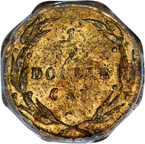 image for: 1874 Octagonal 50 Cents. BG-930. Rarity-5. Liberty Head. AU Details--Environmental Damage (PCGS).