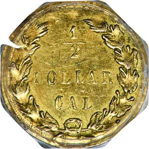 image for: 1875 Octagonal 50 Cents. BG-933. Rarity-5. Liberty Head. AU Details--Planchet Flaw (PCGS).