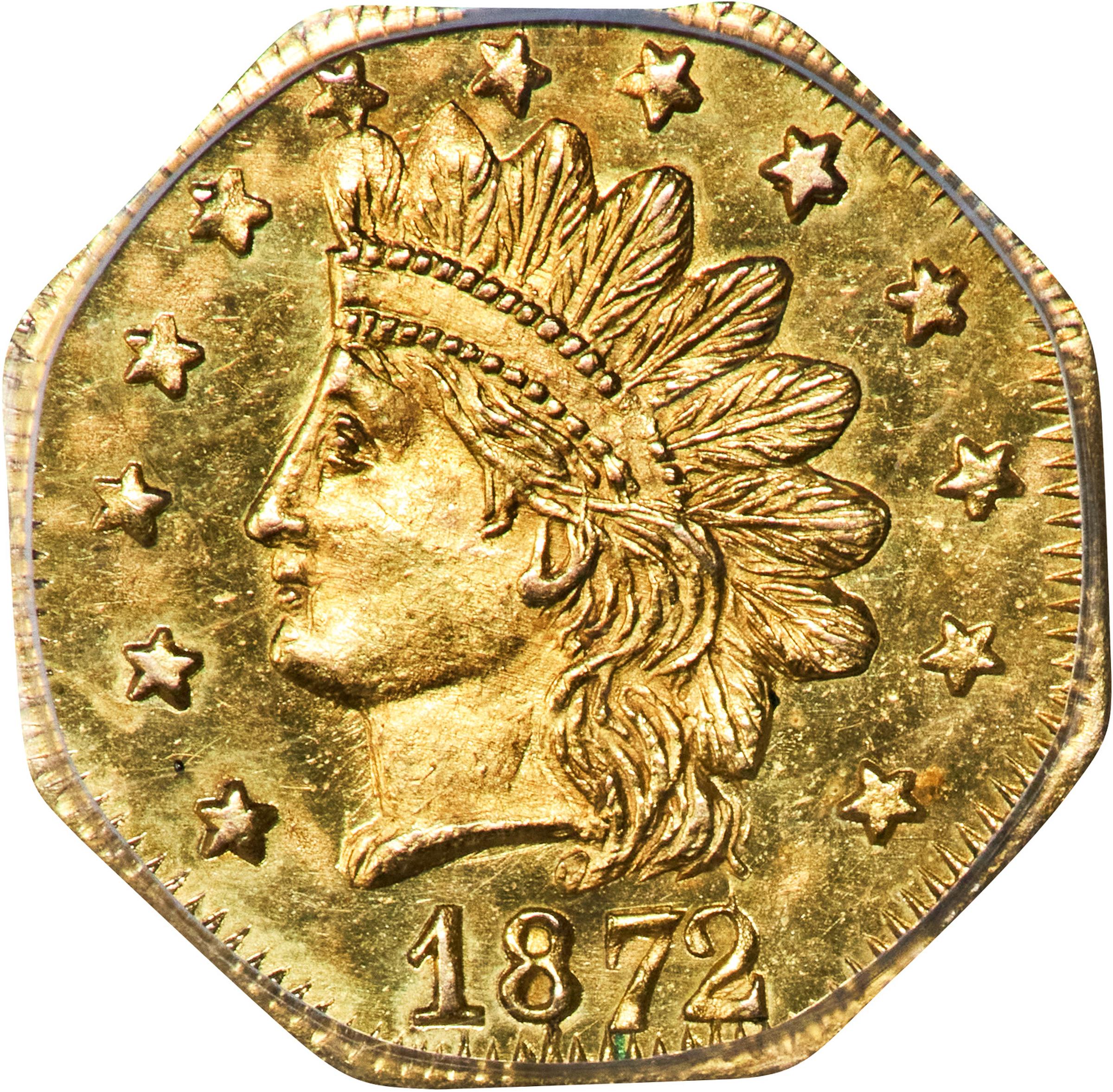 image for: 1872/1 Octagonal 50 Cents. BG-937. Rarity-4+. Liberty Head. MS-64 PL (PCGS).
