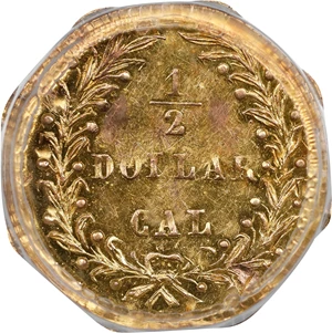 image for: 1874/3 Octagonal 50 Cents. BG-943. Rarity-4+. Indian Head. MS-62 (PCGS).