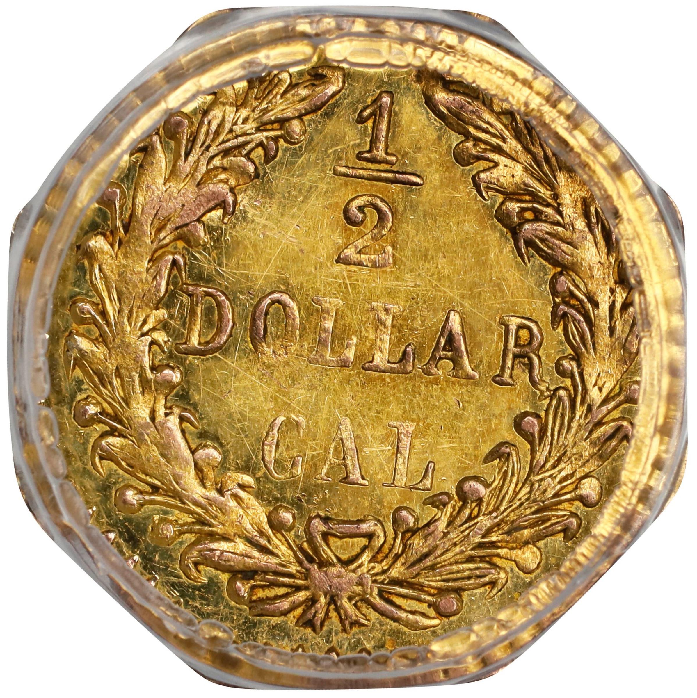 image for: 1881 Octagonal 50 Cents. BG-957. Rarity-6-. Indian Head. Unc Details--Bent (PCGS).