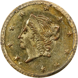 image for: 1867 Round 50 Cents. BG-1007. Rarity-4+. Liberty Head. MS-63 (PCGS).