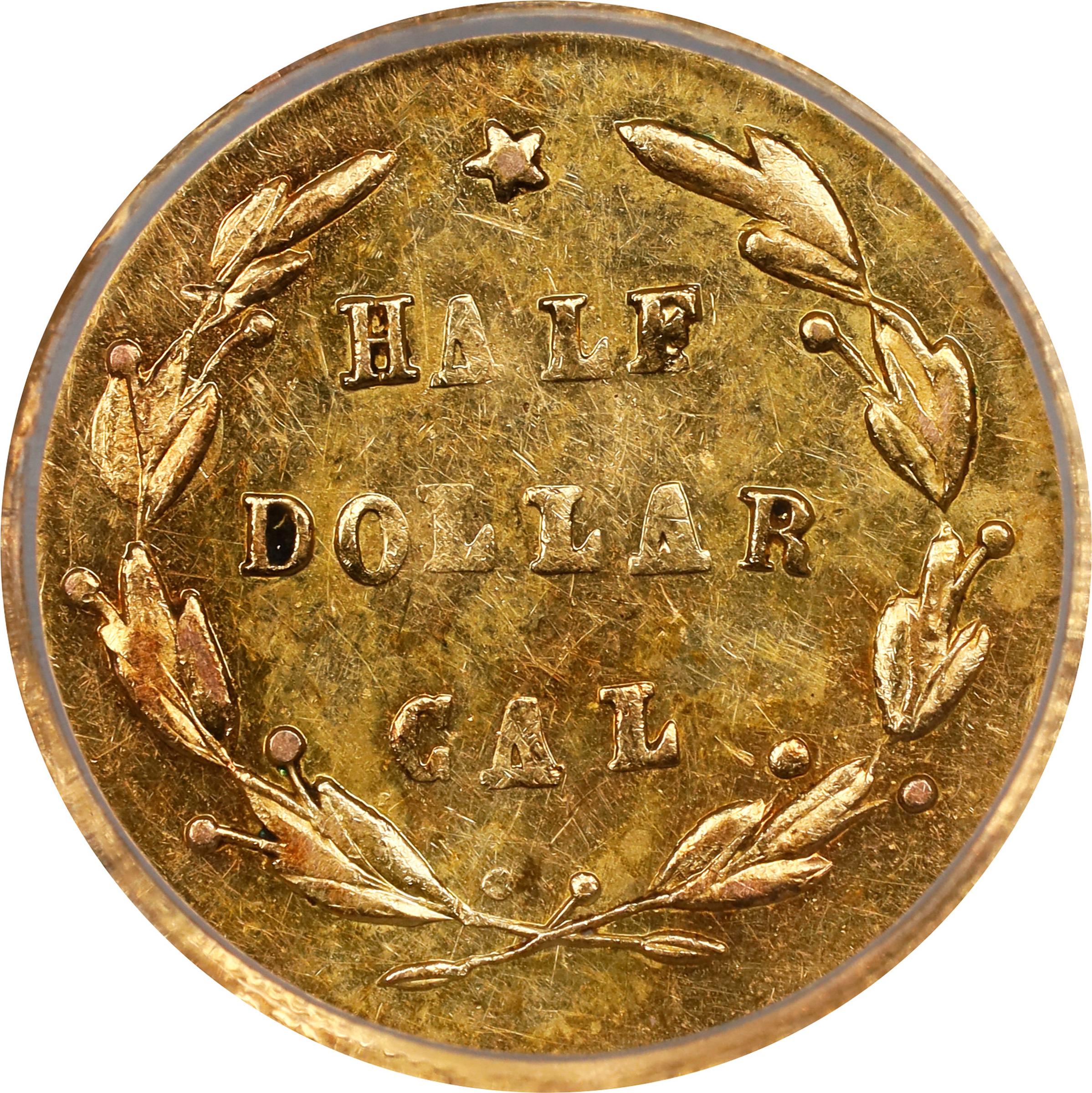 image for: 1871-G Round 50 Cents. BG-1025. Rarity-5. Liberty Head. Unc Details--Scratch (PCGS).