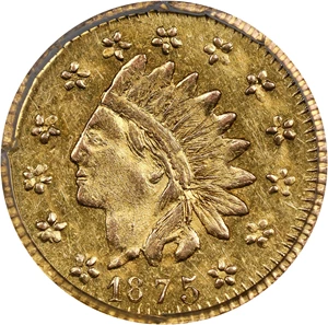 image for: 1875 Round 50 Cents. BG-1037. Rarity-4. Indian Head. MS-61 (PCGS).