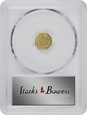 image for: 1870 Octagonal $1. BG-1118. Rarity-5-. "Goofy" Liberty Head. Unc Details--Cleaned (PCGS).