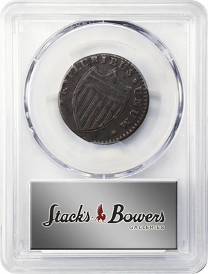 image for: 1786 New Jersey Copper. Maris 15-T, W-4825. Rarity-3. Straight Plow Beam, Leaning Head. VF Details--Environmental Damage (PCGS).
