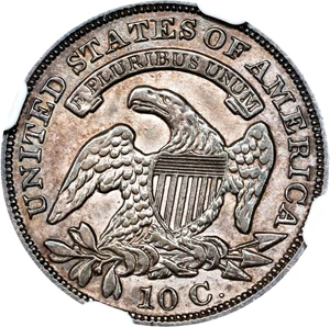 image for: 1829 Capped Bust Dime. JR-11. Rarity-4. Medium 10 C. AU Details--Improperly Cleaned (NGC).