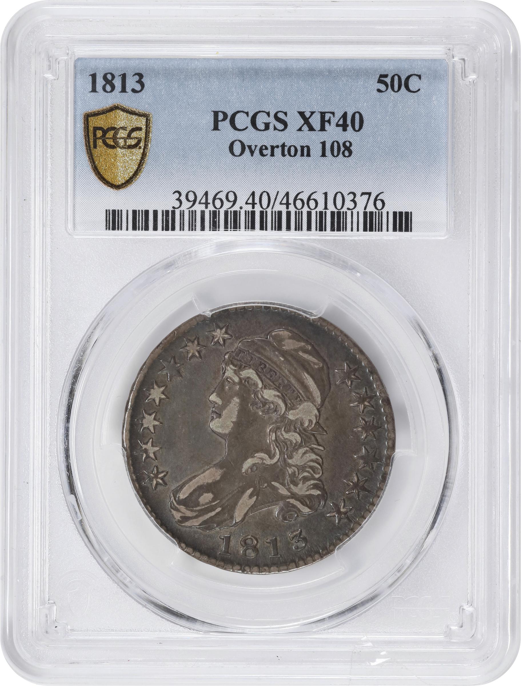 image for: 1813 Capped Bust Half Dollar. O-108. Rarity-1. EF-40 (PCGS).