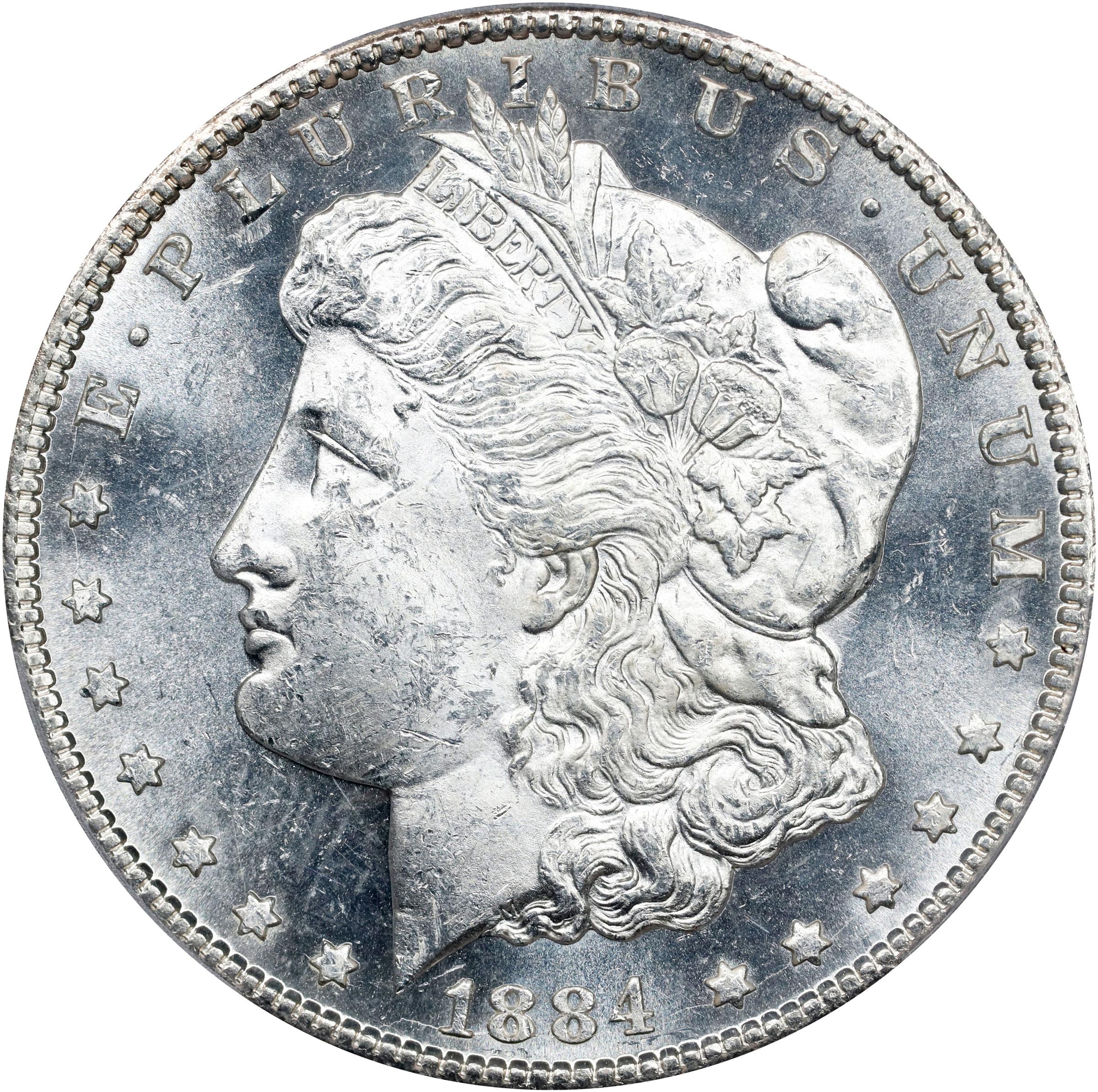 1884-CC Morgan Silver Dollar. MS-62 PL (PCGS).