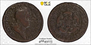 image for: 1722 Rosa Americana Penny. Martin 2.1-A.1, W-1256. Rarity-5. VTILE DVLCI. Fine Details--Environmental Damage (PCGS).