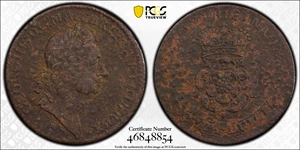 image for: 1723 Rosa Americana Twopence. Martin 3.10-E.10, W-1334. Rarity-4. EF Details--Excessive Corrosion (PCGS).