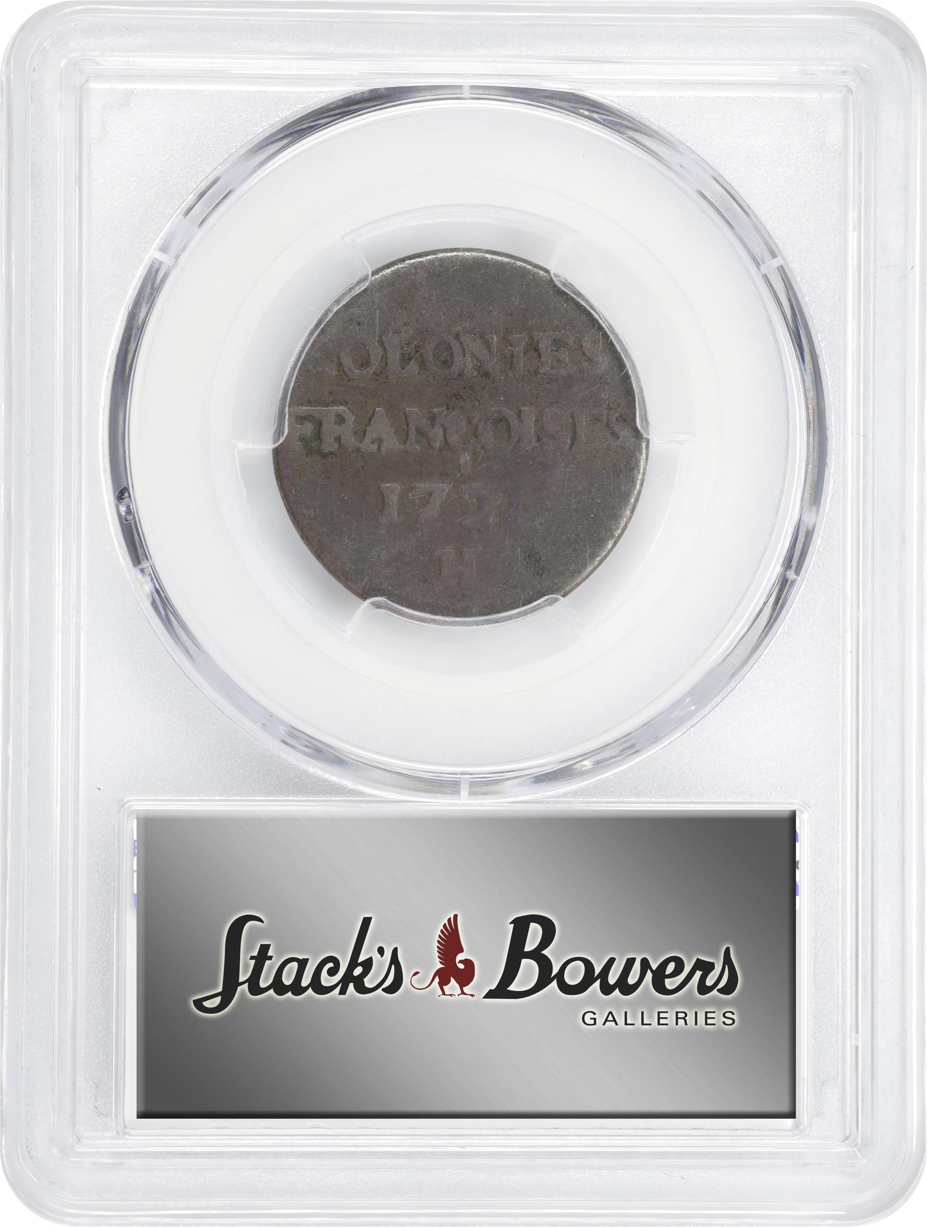 image for: 1721-H Sou, or 9 Deniers. La Rochelle Mint. Martin 3.6-B.12, W-11830. Rarity-7. Fine Details--Environmental Damage (PCGS).