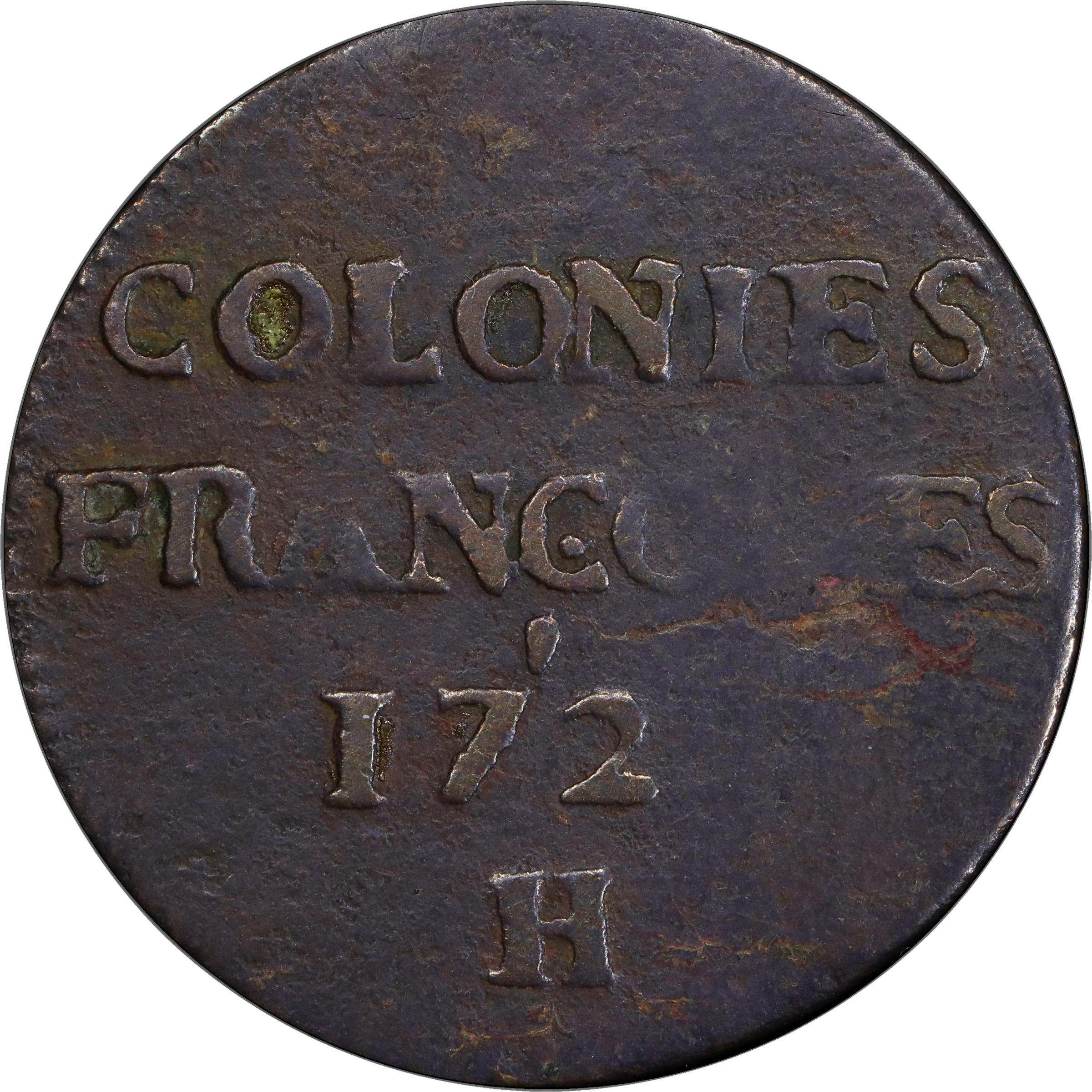image for: 1721-H Sou, or 9 Deniers. La Rochelle Mint. Martin 3.8-B.2, W-11830. Rarity-6. Fine Details--Environmental Damage (PCGS).