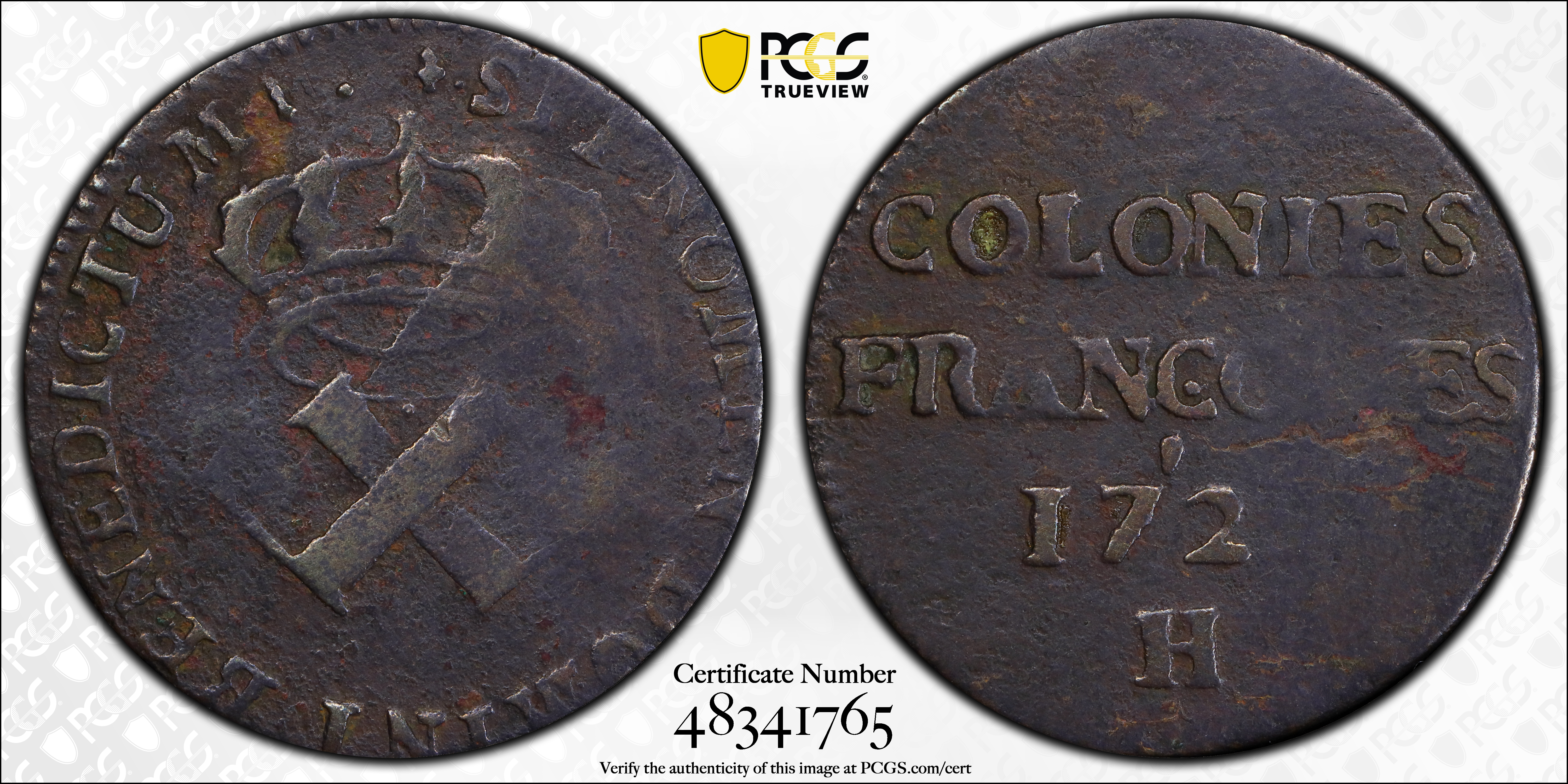 image for: 1721-H Sou, or 9 Deniers. La Rochelle Mint. Martin 3.8-B.2, W-11830. Rarity-6. Fine Details--Environmental Damage (PCGS).