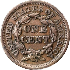 image for: 1857 Braided Hair Cent. N-2. Rarity-1. Small Date. EF Details--Cleaned (PCGS).