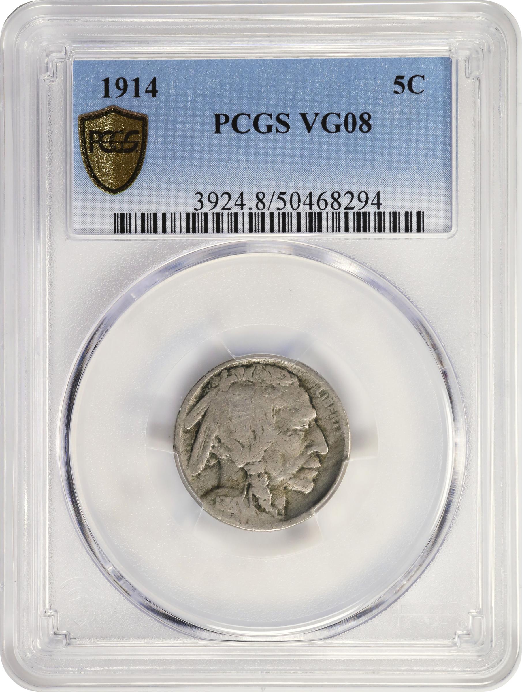 1914 5c VG10 CAC thumbnail 3