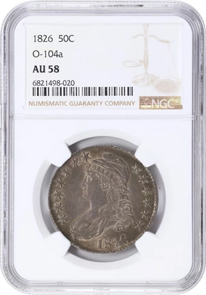 image for: 1826 Capped Bust Half Dollar. O-104a. Rarity-3. AU-58 (NGC).