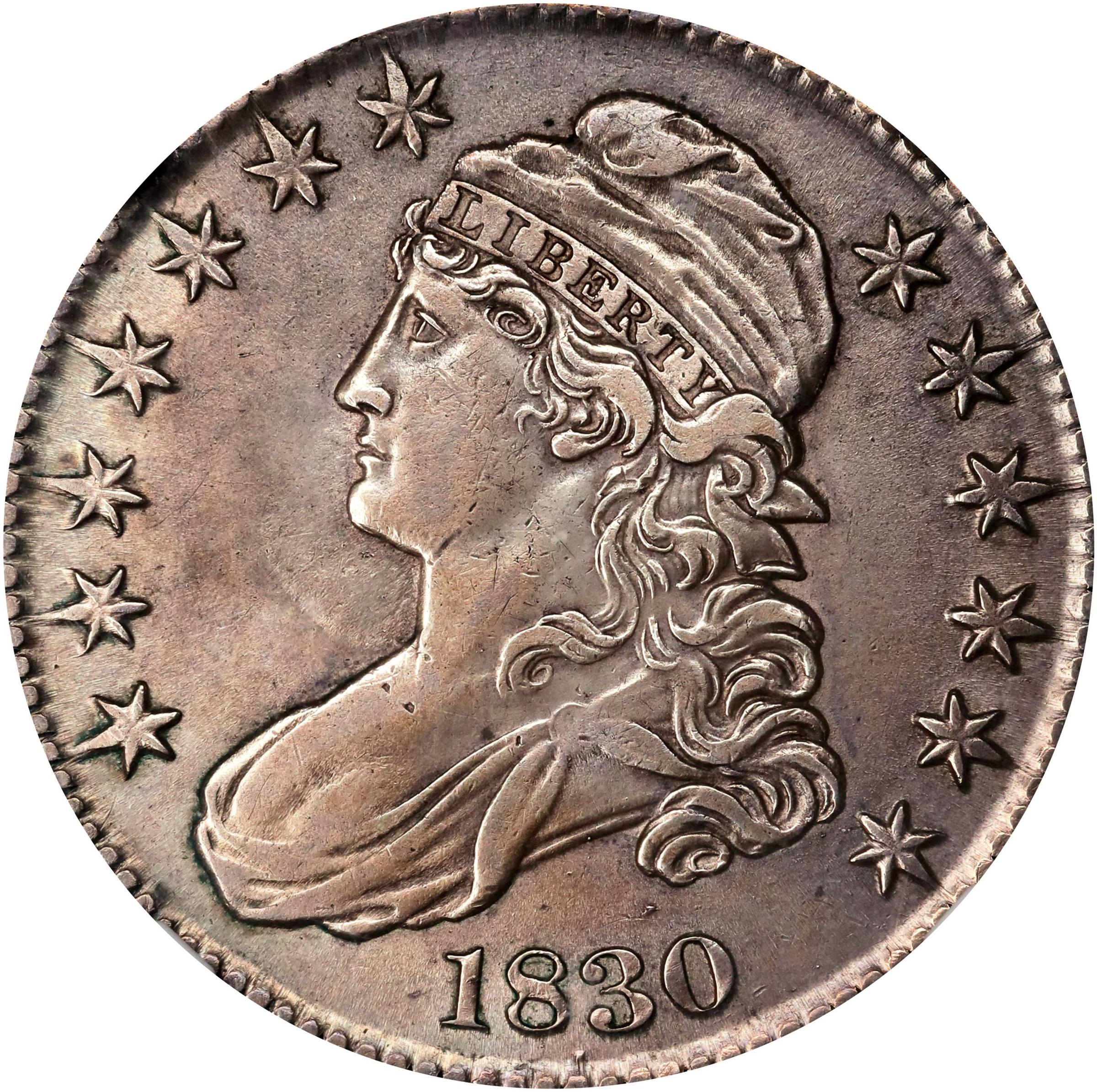 image for: 1830 Capped Bust Half Dollar. O-108. Rarity-3. Small 0. AU Details--Improperly Cleaned (NGC).