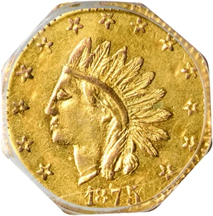 image for: 1875 Octagonal 50 Cents. BG-934. Rarity-4. Indian Head. MS-62 (PCGS).