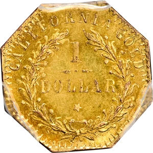 image for: 1876/5 Octagonal $1. BG-1129. Rarity-4. Indian Head. MS-62 (PCGS).